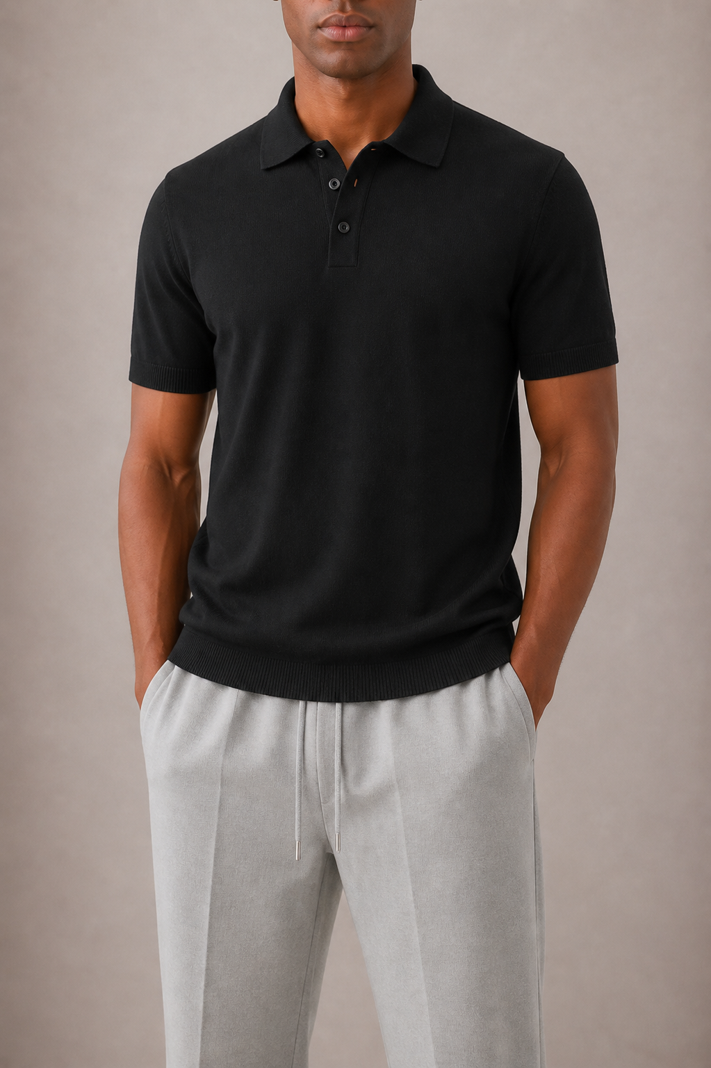 Polo classique hommes - Noir