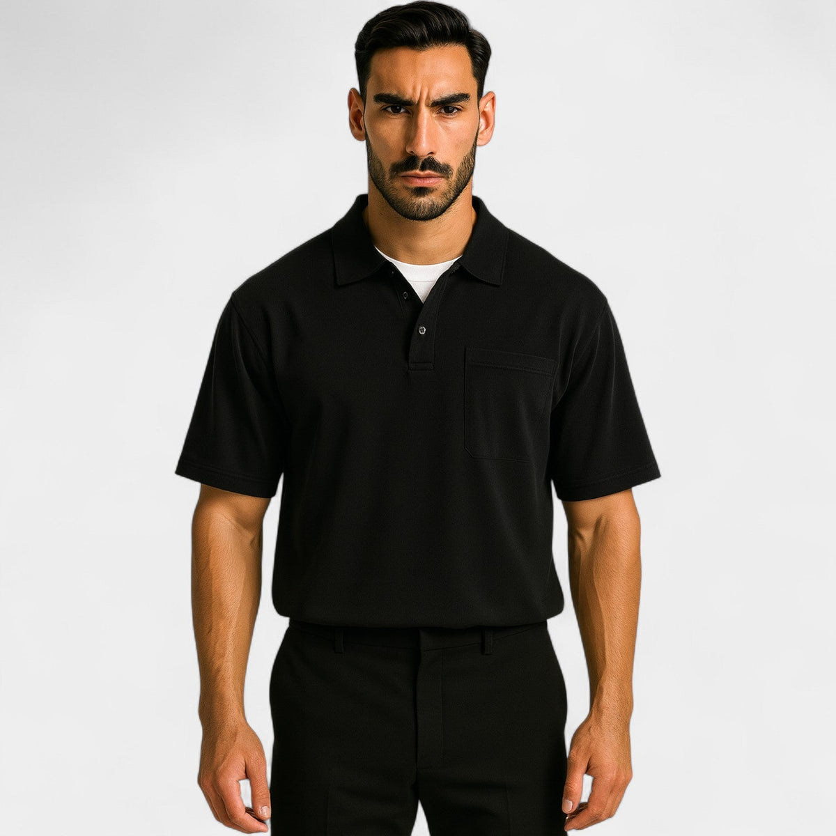 Polo homme classique coton - Noir