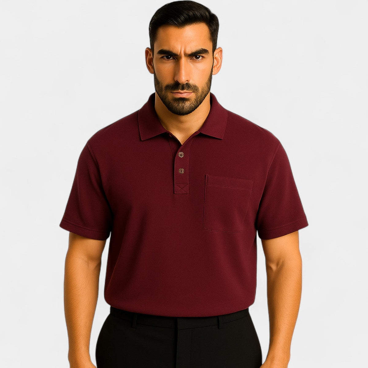Polo homme classique coton - Rouge vin