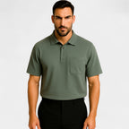 Polo homme classique coton - Vert gris