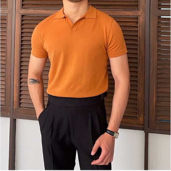 Polo Avec Col En V Pour Hommes