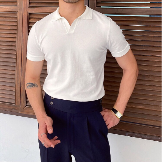 Polo Avec Col En V Pour Hommes