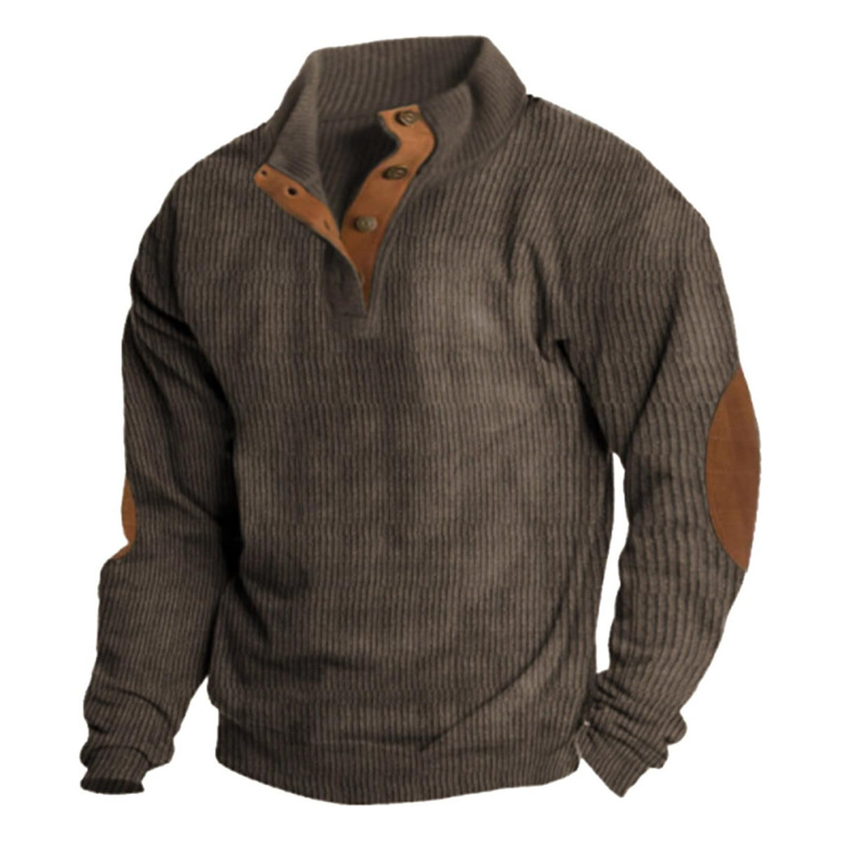 Pull tricot épais rétro pour homme - Marron