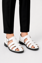 Sandales cuir hommes - Blanc