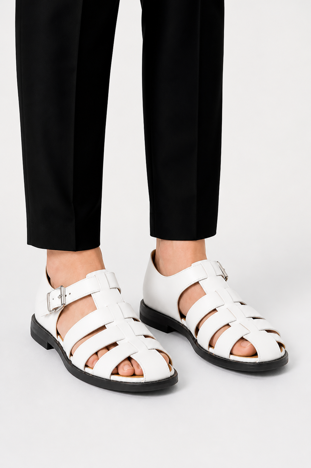 Sandales cuir hommes - Blanc