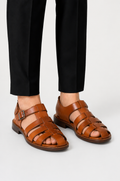 Sandales cuir hommes - Marron