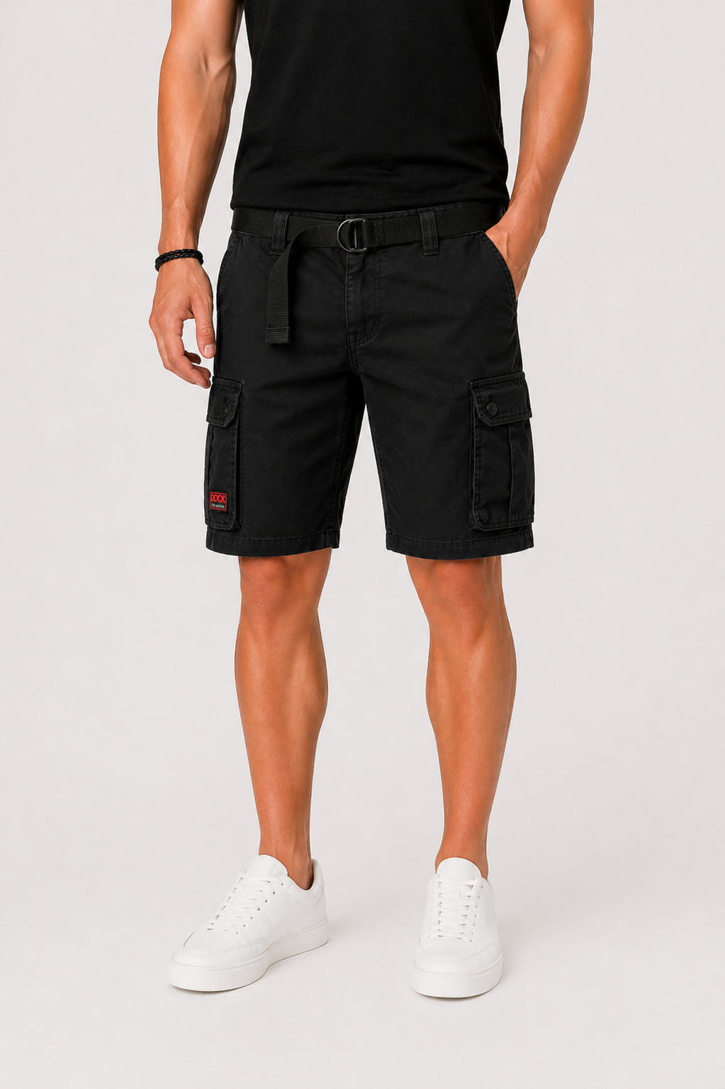 Short cargo hommes - Noir