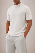 T-shirt col montant hommes - Blanc