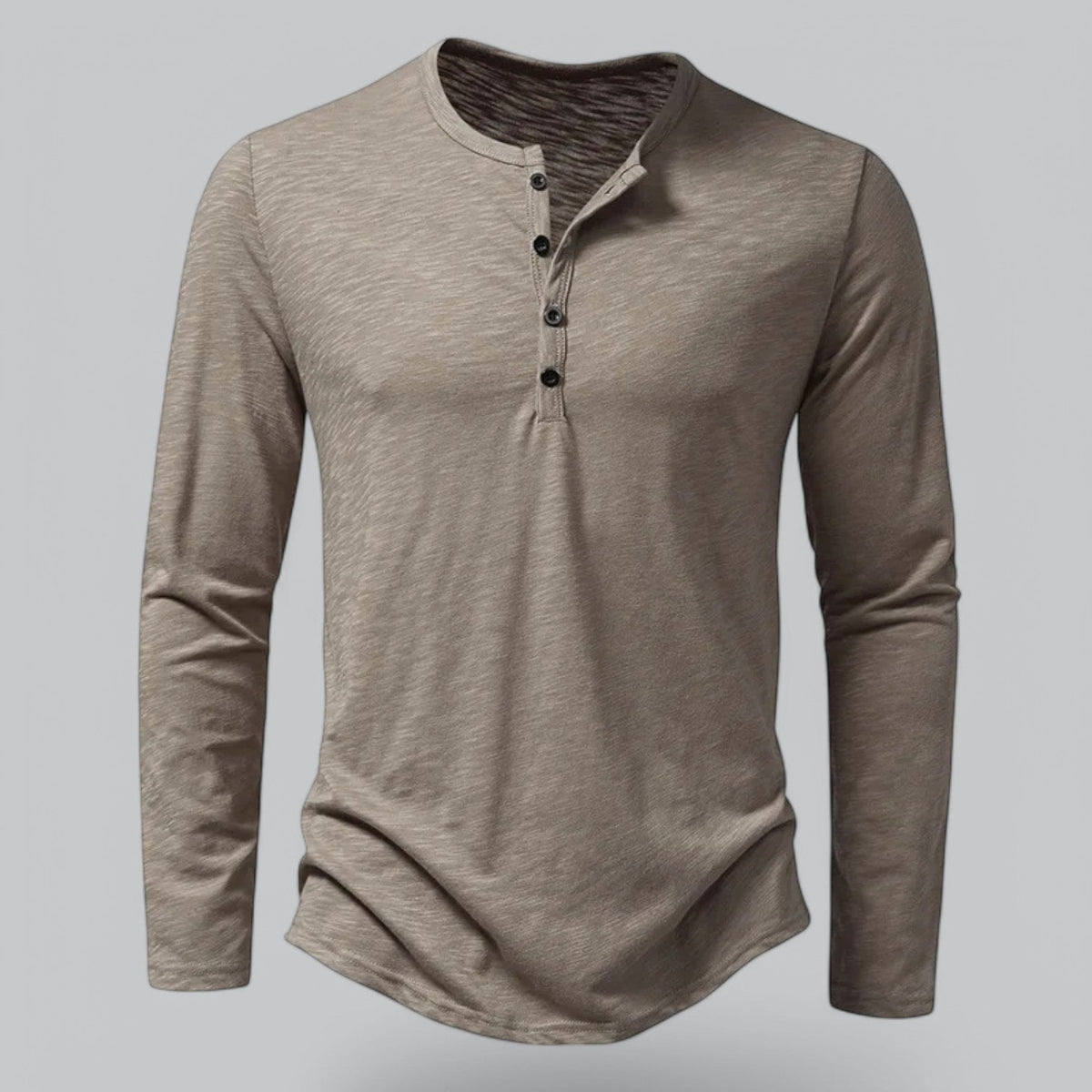 T-shirt henley hommes - Kaki