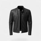 Veste biker homme similicuir - Gris foncé