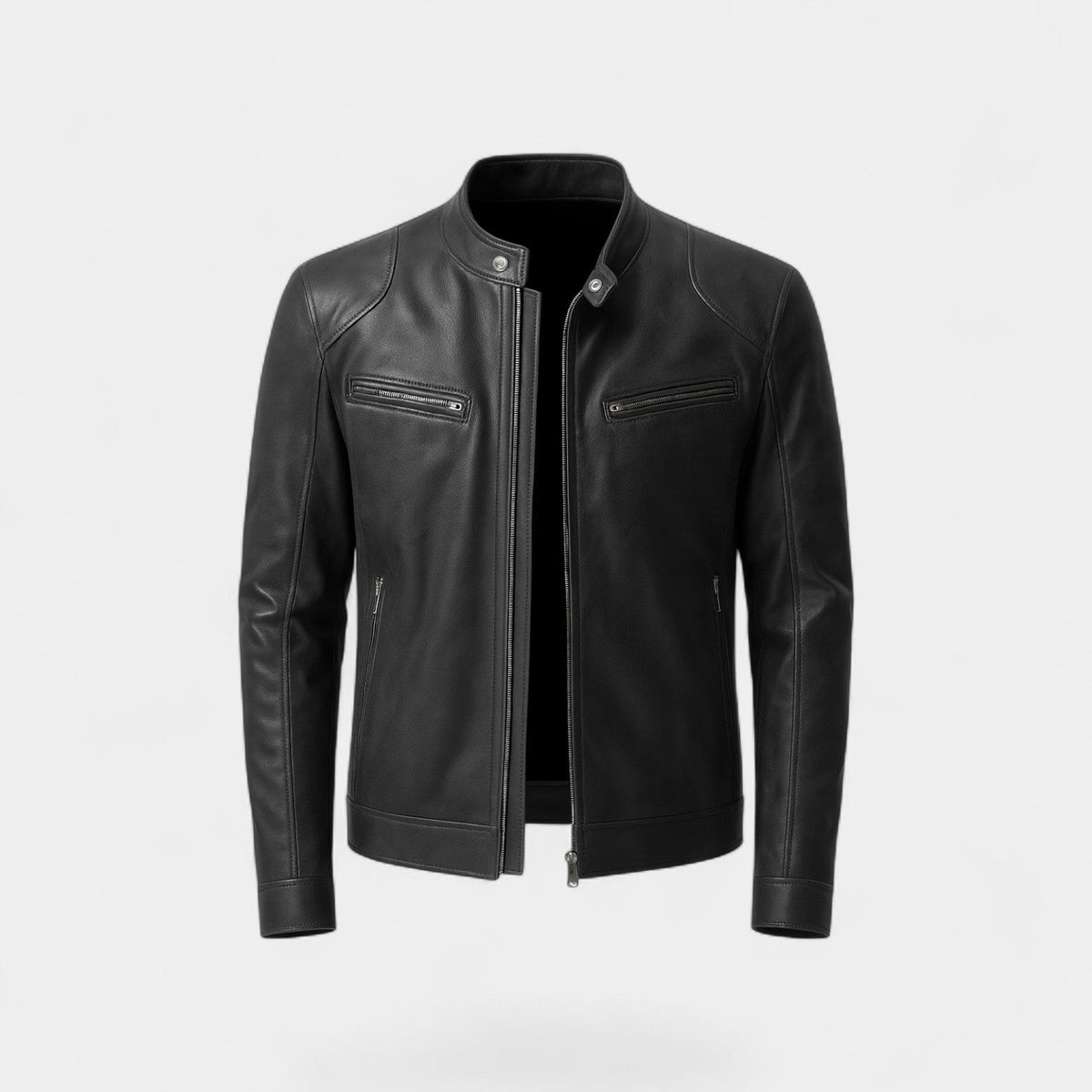 Veste biker homme similicuir - Gris foncé