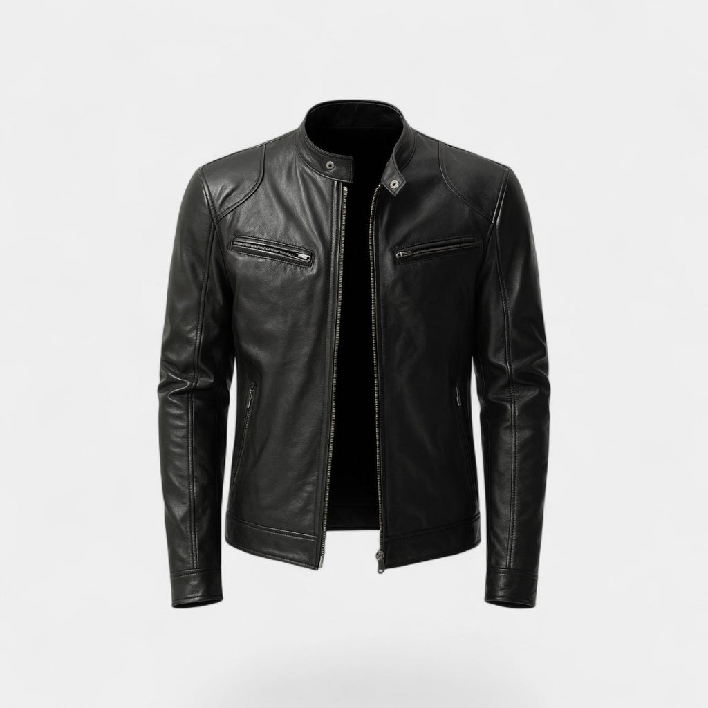 Veste biker homme similicuir - Noir