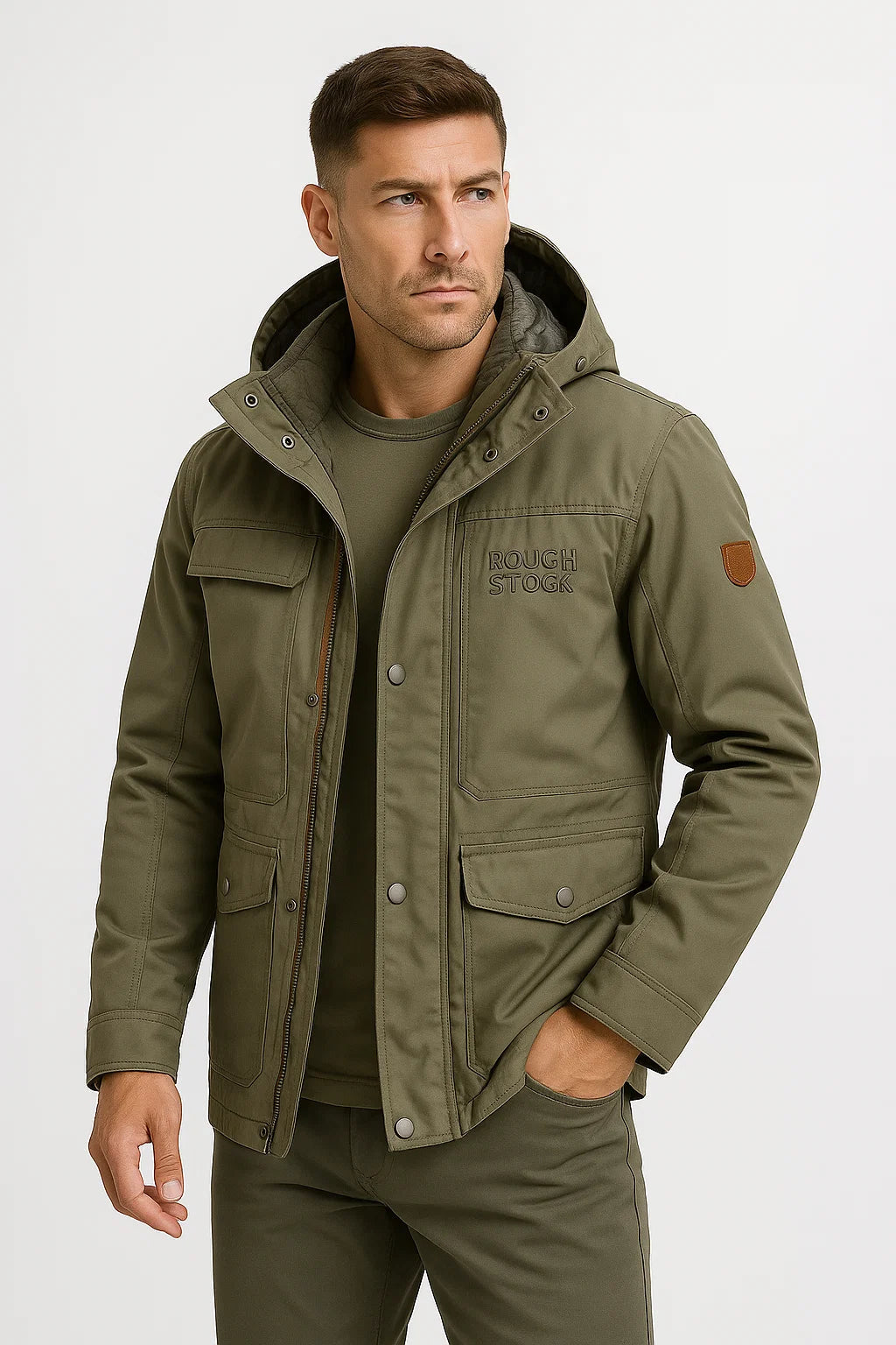 Veste d’extérieur isolée pour homme - Vert Cheveu