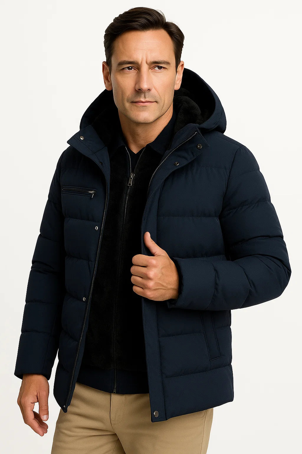 Veste d’hiver oversized pour homme - Bleu Marine
