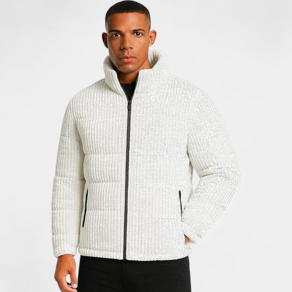 Veste homme velours côtelé matelassée - Beige