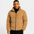 Veste homme velours côtelé matelassée - Kaki
