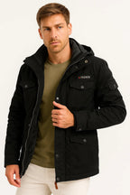 Veste polaire à capuche pour homme - Noir