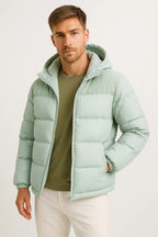 Veste puffer décontractée pour homme - Bleu Clair