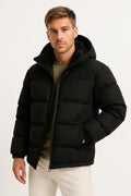 Veste puffer décontractée pour homme - Noir