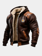 Veste vintage en daim avec capuche - image 1