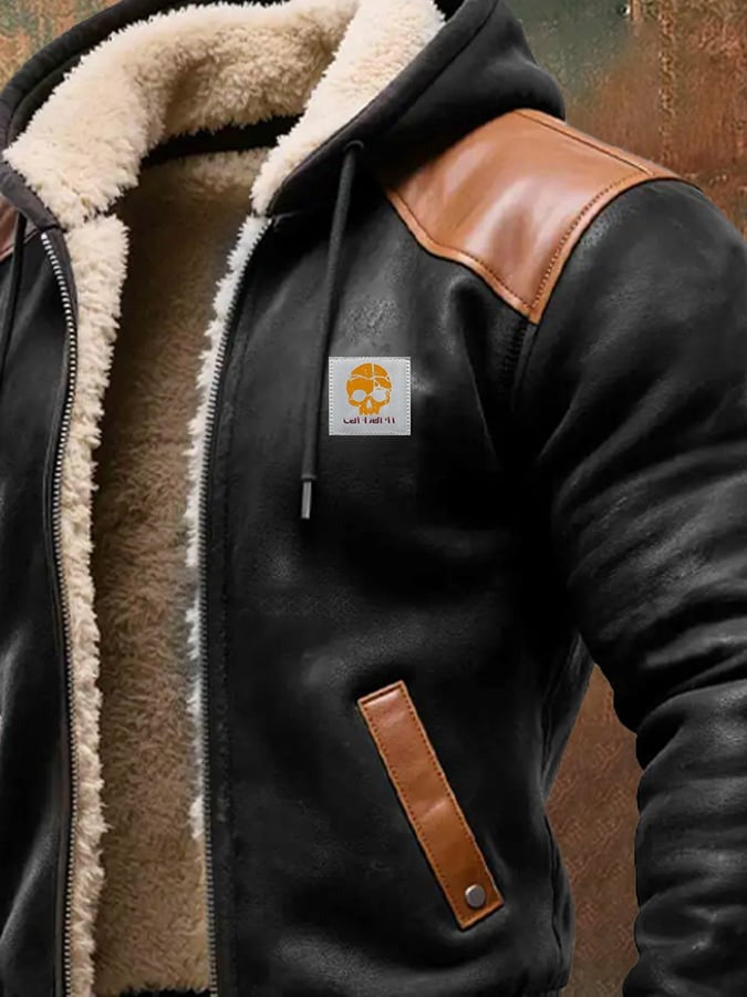 Veste vintage en daim avec capuche - image 4